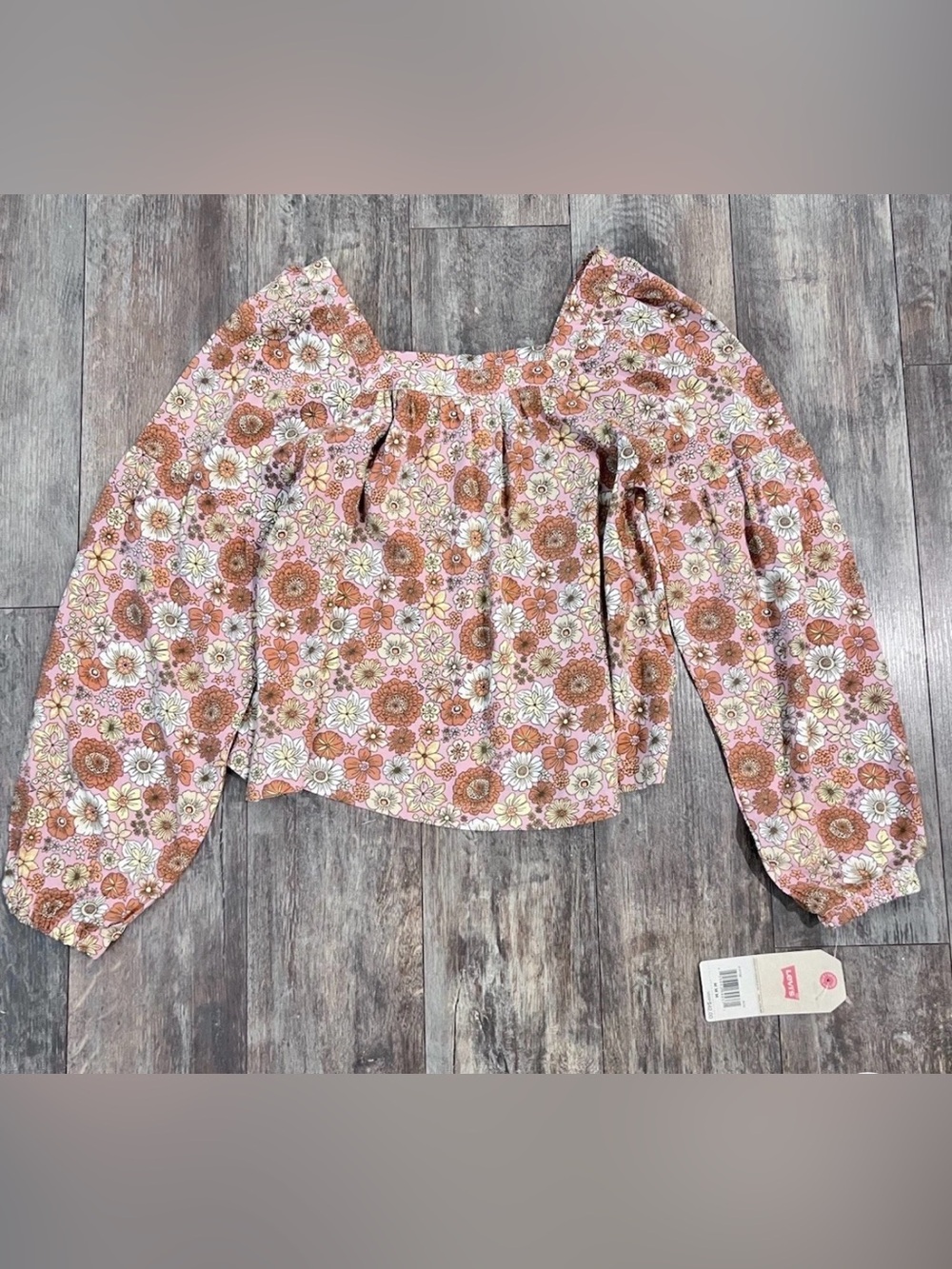 Levi’s Floral Woven Flowy Pullover Girls Sz M 10-12 Years, 100% Rayon, NWT
